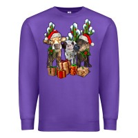 Purple western christmas cows and cactuses Premium Sweatshirt - AdoDesignShop