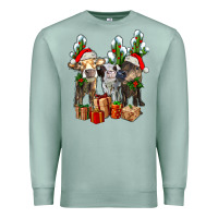 Seafoam western christmas cows and cactuses Premium Sweatshirt - AdoDesignShop