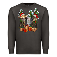 Smoke western christmas cows and cactuses Premium Sweatshirt - AdoDesignShop