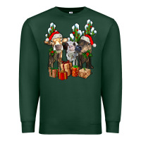 Sports Green western christmas cows and cactuses Premium Sweatshirt - AdoDesignShop