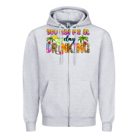 Heather Grey you had me at day drinking Zipper Hoodie - Zillion Design Studio