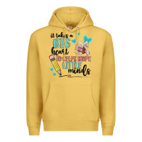 Antique Gold it takes a big hearts to helps shape little minds Premium Hoodie - MaliasSmallBusiness