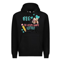 Black it takes a big hearts to helps shape little minds Premium Hoodie - MaliasSmallBusiness