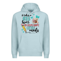 Blue Mist it takes a big hearts to helps shape little minds Premium Hoodie - MaliasSmallBusiness