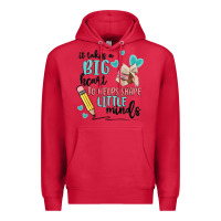Cardinal it takes a big hearts to helps shape little minds Premium Hoodie - MaliasSmallBusiness