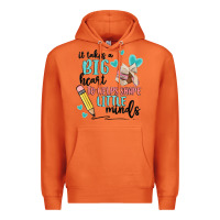 Carrot it takes a big hearts to helps shape little minds Premium Hoodie - MaliasSmallBusiness