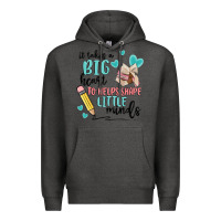 Charcoal Heather it takes a big hearts to helps shape little minds Premium Hoodie - MaliasSmallBusiness