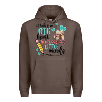Coffee it takes a big hearts to helps shape little minds Premium Hoodie - MaliasSmallBusiness