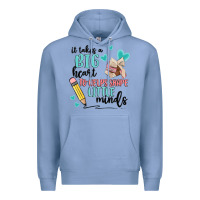 Colony Blue it takes a big hearts to helps shape little minds Premium Hoodie - MaliasSmallBusiness