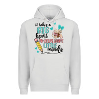 Dove Grey it takes a big hearts to helps shape little minds Premium Hoodie - MaliasSmallBusiness