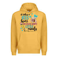 Mustard it takes a big hearts to helps shape little minds Premium Hoodie - MaliasSmallBusiness