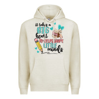 Oatmeal Heather it takes a big hearts to helps shape little minds Premium Hoodie - MaliasSmallBusiness