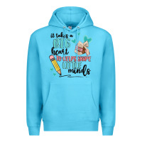 Ocean Blue it takes a big hearts to helps shape little minds Premium Hoodie - MaliasSmallBusiness
