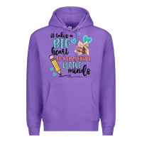 Purple it takes a big hearts to helps shape little minds Premium Hoodie - MaliasSmallBusiness