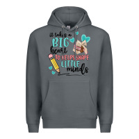Rock it takes a big hearts to helps shape little minds Premium Hoodie - MaliasSmallBusiness