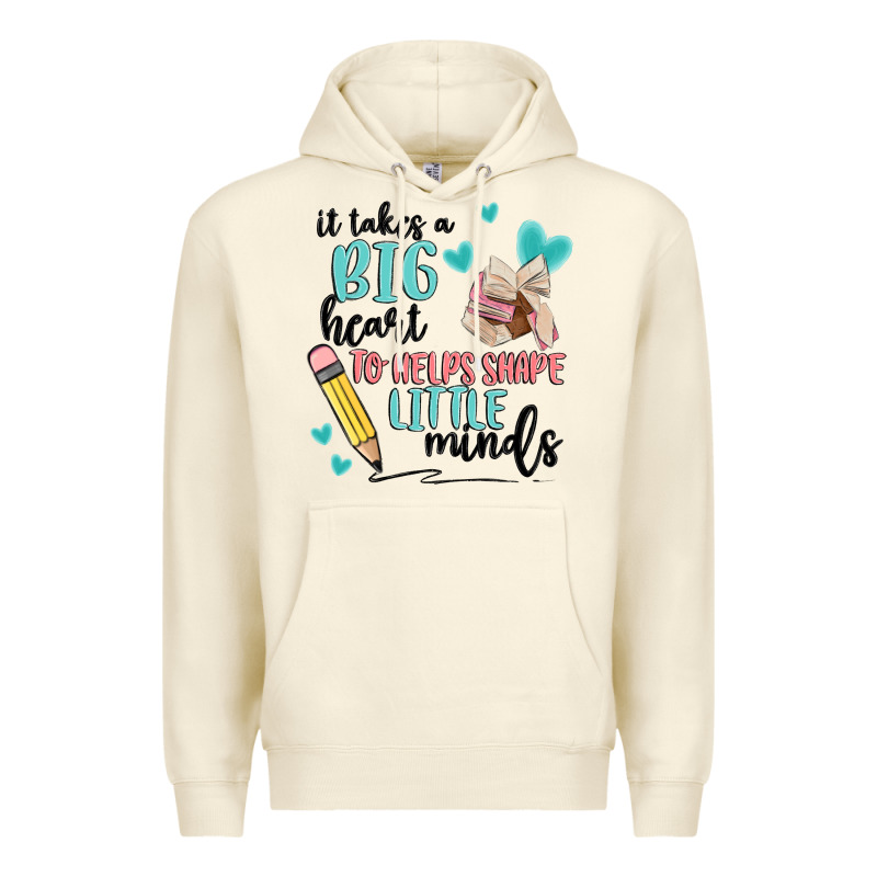It Takes A Big Hearts To Helps Shape Little Minds Premium Hoodie by MaliasSmallBusiness | Teevron