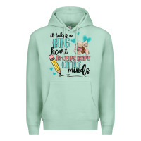 Seafoam it takes a big hearts to helps shape little minds Premium Hoodie - MaliasSmallBusiness