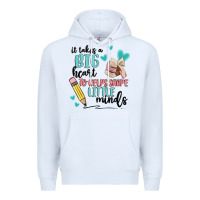 White it takes a big hearts to helps shape little minds Premium Hoodie - MaliasSmallBusiness