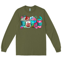 Army Green mermaid coffee cups Long Sleeve Tee - Zillion Design Studio