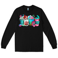 Black mermaid coffee cups Long Sleeve Tee - Zillion Design Studio