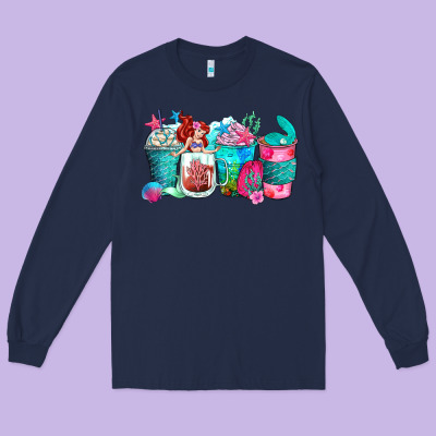 Long Sleeve Tee mermaid coffee cups