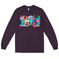 Plum mermaid coffee cups Long Sleeve Tee - Zillion Design Studio