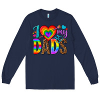 Navy i love my dads Long Sleeve Tee - texasbilliewilder