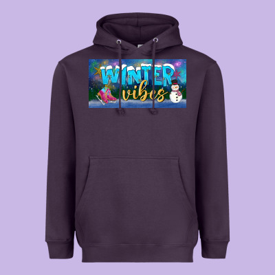 Winter Vibes License Plate Heavyweight Hoodie Designed By Bundleandbundleshop