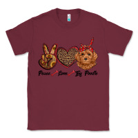 Burgundy peace love toy poodle Classic Tee - RanaPortraitStore