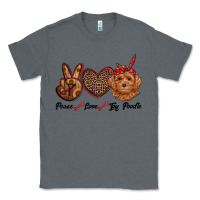 Charcoal Heather peace love toy poodle Classic Tee - RanaPortraitStore