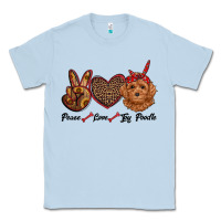 Dusty Blue peace love toy poodle Classic Tee - RanaPortraitStore