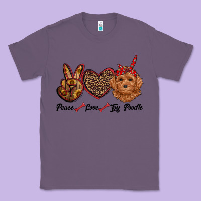Peace Love Toy Poodle Classic Tee Designed By Ranaportraitstore