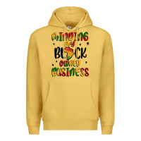 Antique Gold minding my black owned business Premium Hoodie - MaliasSmallBusiness