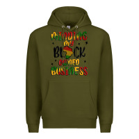Army Green minding my black owned business Premium Hoodie - MaliasSmallBusiness