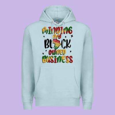 Minding My Black Owned Business Premium Hoodie Designed By Maliassmallbusiness