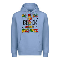 Colony Blue minding my black owned business Premium Hoodie - MaliasSmallBusiness