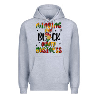 Heather Grey minding my black owned business Premium Hoodie - MaliasSmallBusiness