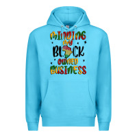 Ocean Blue minding my black owned business Premium Hoodie - MaliasSmallBusiness