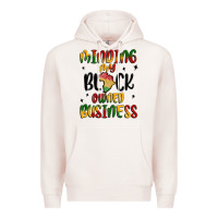 Pale Pink minding my black owned business Premium Hoodie - MaliasSmallBusiness