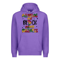 Purple minding my black owned business Premium Hoodie - MaliasSmallBusiness
