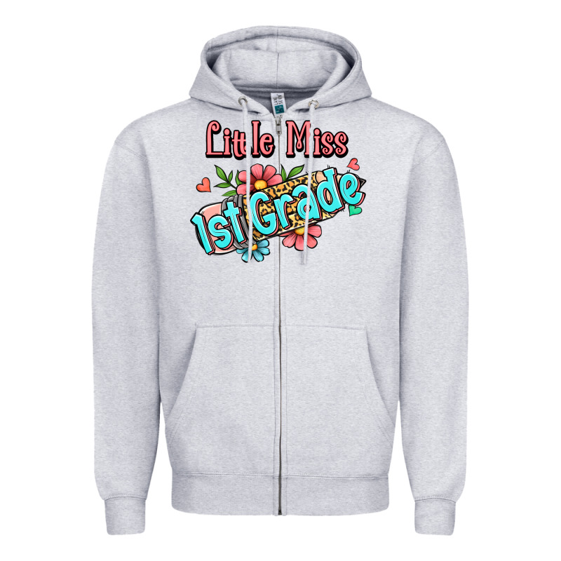 Little Miss First Grade Zipper Hoodie by RanaPortraitStore | Teevron