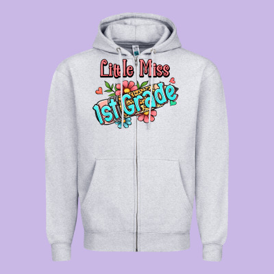 Little Miss First Grade Zipper Hoodie Designed By Ranaportraitstore