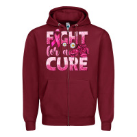 Burgundy Fight For a Cure Zipper Hoodie - texasbilliewilder