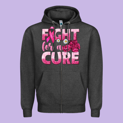Fight For A Cure Zipper Hoodie Designed By Texasbilliewilder