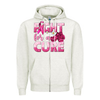 Oatmeal Heather Fight For a Cure Zipper Hoodie - texasbilliewilder