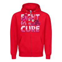Red Fight For a Cure Zipper Hoodie - texasbilliewilder