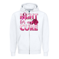 White Fight For a Cure Zipper Hoodie - texasbilliewilder