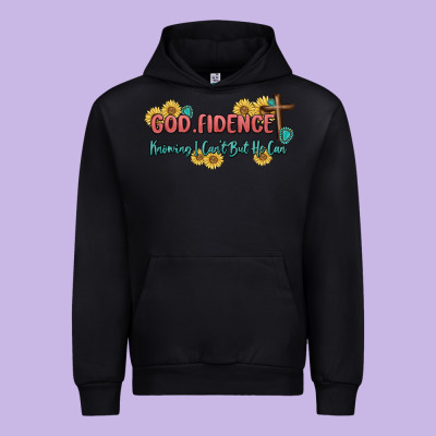 God Fidence Urban Hoodie Designed By Maliassmallbusiness