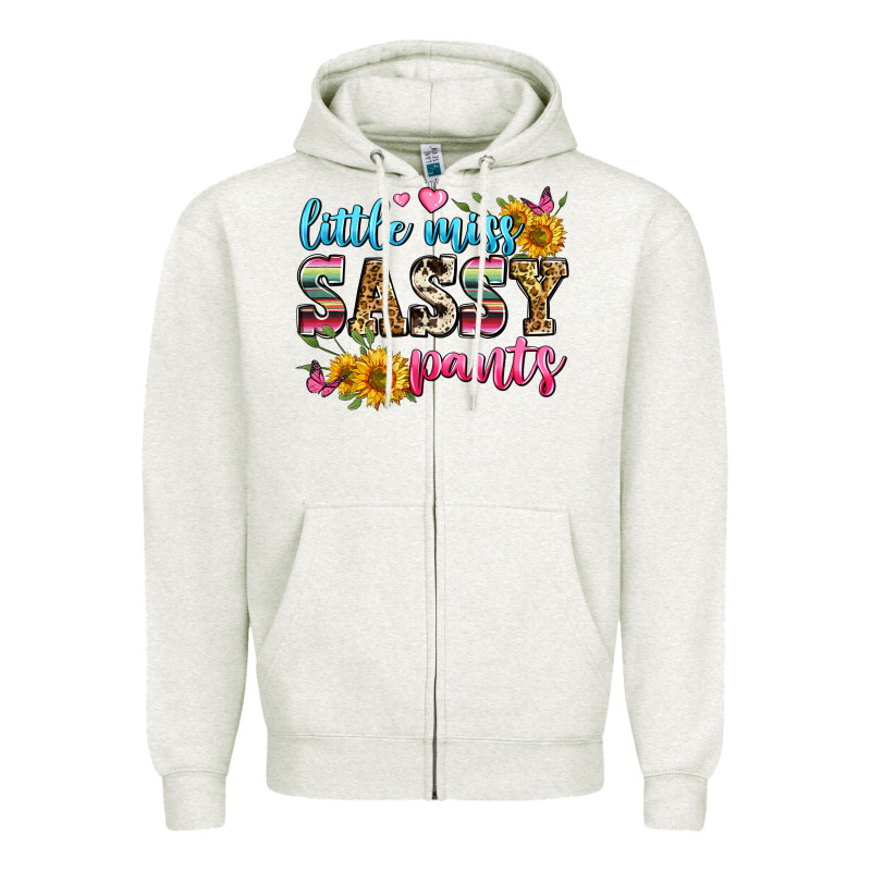 Western Little Miss Sassy Pants Zipper Hoodie by Zillion Design Studio | Teevron