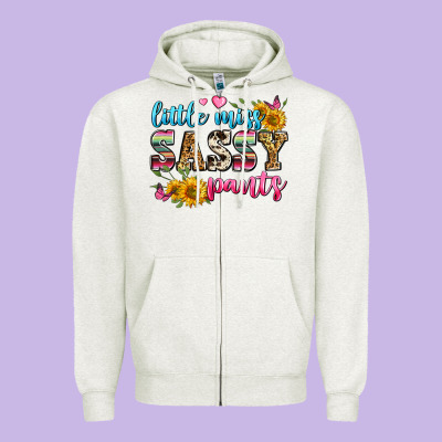 Western Little Miss Sassy Pants Zipper Hoodie Designed By Zillion Design Studio